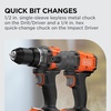 image:imageBLACKDECKER 20V MAX POWERCONNECT Brushless Cordless 12 In Drill Driver and 14 In Hex Impact Driver with 2Ah Battery and Charger Impact Drill Set with More Runtime High Torque LED BLDI782CKD1