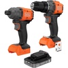 image:imageBLACKDECKER 20V MAX POWERCONNECT Brushless Cordless 12 In Drill Driver and 14 In Hex Impact Driver with 2Ah Battery and Charger Impact Drill Set with More Runtime High Torque LED BLDI782CKD1