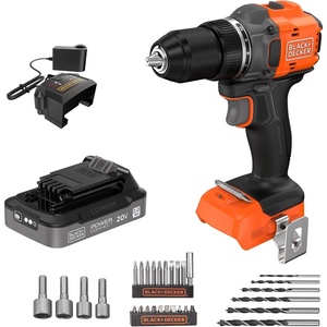 image:imageBLACKDECKER 20V MAX Cordless Brushless in Drill Driver 30 Pc Drill Bit Set and Screwdriver Bit Set 2Ah Battery and Charger Included PowerConnect Electric Drill Cordless BLD782PK30D1