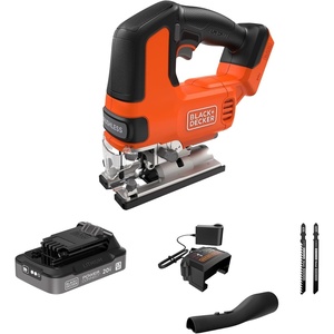 image:imageBLACKDECKER 20V MAX POWERCONNECT Cordless Brushless Jig Saw with Two Blades for Wood Plastic and Metal Dust Port 1 In Stroke Variable Speed Trigger LED Light Battery Not Included BLJS78BTool  Battery Kit