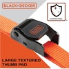 image:imageBLACKDECKER BDX1022 BlackOrange 6Piece 10 CamBuckle and 24 Bungee Strap Set  300 lb Safe Working Load  900 lb Break Strength
