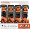 image:imageBlackDecker BDX1019 BlackOrange 8Piece 10 Ratchet Strap and 48 Bungee Strap Set  300 lb Safe Working Load  2500 lb Break Strength