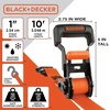 image:imageBlackDecker BDX1019 BlackOrange 8Piece 10 Ratchet Strap and 48 Bungee Strap Set  300 lb Safe Working Load  2500 lb Break Strength