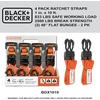 image:imageBlackDecker BDX1019 BlackOrange 8Piece 10 Ratchet Strap and 48 Bungee Strap Set  300 lb Safe Working Load  2500 lb Break Strength