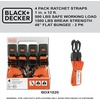 image:imageBlackDecker BDX1020 BlackOrange 6Piece 12 Ratchet Strap and 48 Bungee Strap Set  500 lb Safe Working Load  1500 lb Break Strength