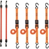 image:imageBlackDecker BDX1020 BlackOrange 6Piece 12 Ratchet Strap and 48 Bungee Strap Set  500 lb Safe Working Load  1500 lb Break Strength