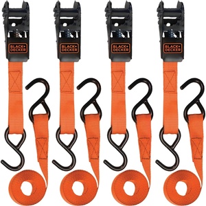 image:imageBLACKDECKER BDX1021 8Piece Ratchet Strap and Soft Loop Kit with HardSided Storage CaseRatchet Tie Down Straps