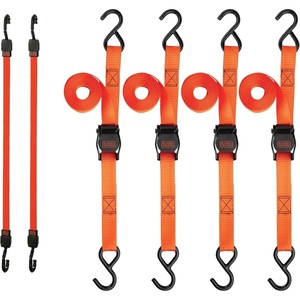 image:imageBLACKDECKER BDX1022 BlackOrange 6Piece 10 CamBuckle and 24 Bungee Strap Set  300 lb Safe Working Load  900 lb Break Strength