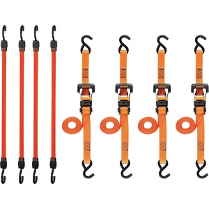 image:imageBlackDecker BDX1019 BlackOrange 8Piece 10 Ratchet Strap and 48 Bungee Strap Set  300 lb Safe Working Load  2500 lb Break Strength