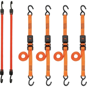 image:imageBlackDecker BDX1020 BlackOrange 6Piece 12 Ratchet Strap and 48 Bungee Strap Set  500 lb Safe Working Load  1500 lb Break Strength