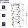image:imageBLACKDECKER 4Tier Expandable Collapsible Clothes Drying Rack Telescopic Height Foldable SpaceSaving Laundry Air Dryer for Towels Shirts amp Delicates  Durable Steel No Tools NeededSilverGrey