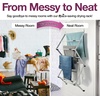 image:imageBLACKDECKER Over The Door Expandable Telescopic Drying Rack Clothes Organizer Towel Hanger Laundry Collapsible BlackSilver
