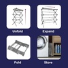 image:imageBLACKDECKER Space Saving 3Tier Expandable Clothes Drying Rack Foldable Laundry Rack for Indoor Air Drying Rust Resistant Steel 246 Ft Drying Space WhiteSilver