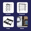 image:imageBLACKDECKER Space Saving 3Tier Expandable Clothes Drying Rack Foldable Laundry Rack for Indoor Air Drying Rust Resistant Steel 246 Ft Drying Space WhiteBlackBlack