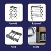 image:imageBLACKDECKER Space Saving 3Tier Expandable Clothes Drying Rack Foldable Laundry Rack for Indoor Air Drying Rust Resistant Steel 246 Ft Drying Space WhiteGray