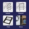 image:imageBlackDecker 3 Tier Expandable Collapsing Foldable Laundry Rack for Air Drying Clothing Space Saving Heavy Duty Lightweight Metal Drying Rack BlackBlack