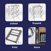 image:imageBlackDecker 3 Tier Expandable Collapsing Foldable Laundry Rack for Air Drying Clothing Space Saving Heavy Duty Lightweight Metal Drying Rack BlackSilver