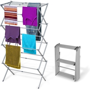 image:imageBLACKDECKER 4Tier Expandable Collapsible Clothes Drying Rack Telescopic Height Foldable SpaceSaving Laundry Air Dryer for Towels Shirts amp Delicates  Durable Steel No Tools NeededGreyGrey