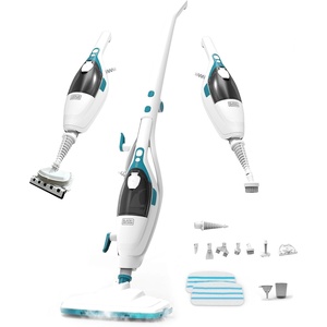 image:imageBLACKDECKER 2in1 Steam Mop and Handheld Steam Cleaner 1500W Electric Floor Steamer with 180 Swivel Steering Fast 30s HeatUp Compact Foldable Storage 13 Accessories for Tile amp Hardwood FloorsWhiteBlue