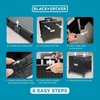 image:imageBLACKDECKER Large Collapsible Pack N Roll Folding Utility Cart with Lid 4 Wheels Adjustable Handle Heavy Duty Black