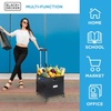 image:imageBLACKDECKER Large Collapsible Pack N Roll Folding Utility Cart with Lid 4 Wheels Adjustable Handle Heavy Duty Black