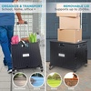 image:imageBLACKDECKER Large Collapsible Pack N Roll Folding Utility Cart with Lid 4 Wheels Adjustable Handle Heavy Duty Black