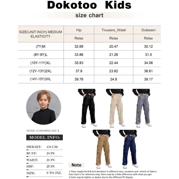 Boys Corduroy Cargo Pants Drawstring Elastic Waist Straight Leg Trousers for Kids 7-15 Years