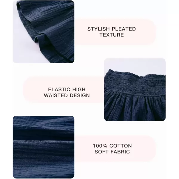 Girls Cotton Shorts Elastic Waist Pleated Ruffle Cute Shorts Flowy Casual Shorts 6-15 Years