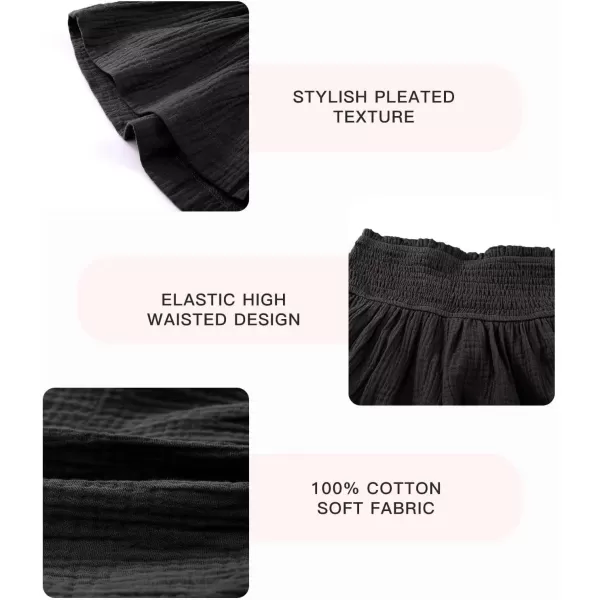 Girls Cotton Shorts Elastic Waist Pleated Ruffle Cute Shorts Flowy Casual Shorts 6-15 Years
