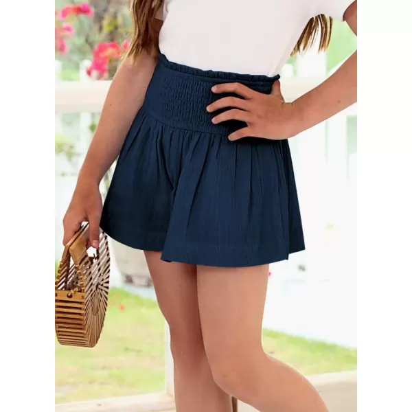 Girls Cotton Shorts Elastic Waist Pleated Ruffle Cute Shorts Flowy Casual Shorts 6-15 Years