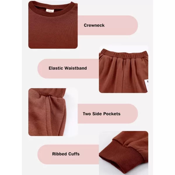 Girl's Cute 2 Piece Outfits Kids Long Sleeve Pullover Sweatshirts and Jogger Sweatpants Tracksuit Set 7-15 Years