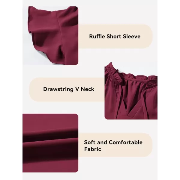 Girls Cute Ruffle Short Sleeve T Shirts Casual V Neck Chiffon Blouse Tops 6-15 Years