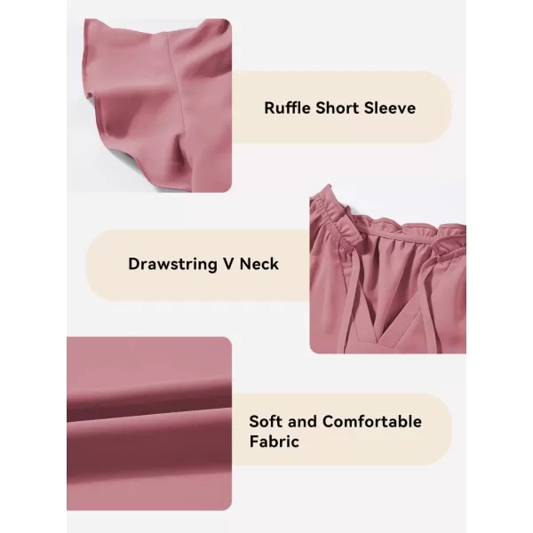 Girls Cute Ruffle Short Sleeve T Shirts Casual V Neck Chiffon Blouse Tops 6-15 Years