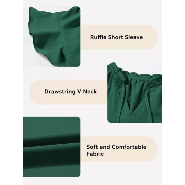 Girls Cute Ruffle Short Sleeve T Shirts Casual V Neck Chiffon Blouse Tops 6-15 Years