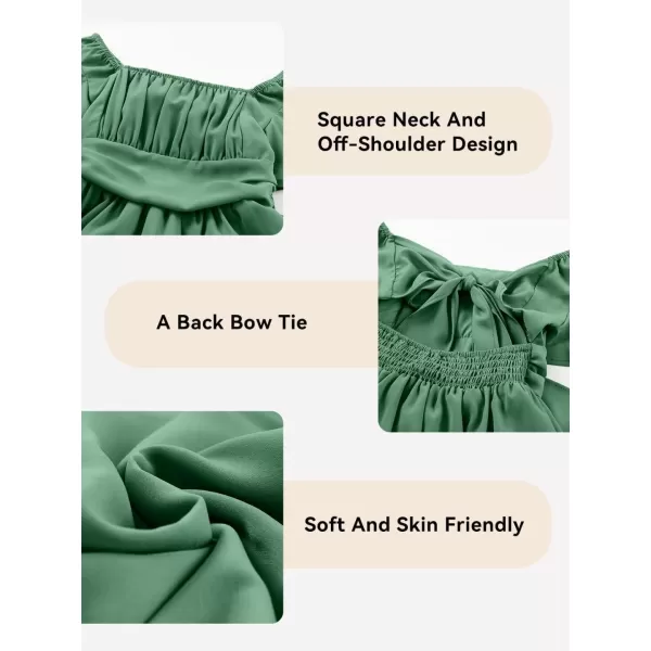 Girls Elegant Ruffle Short Sleeve Back Tie Dresses 6-13 Years Old