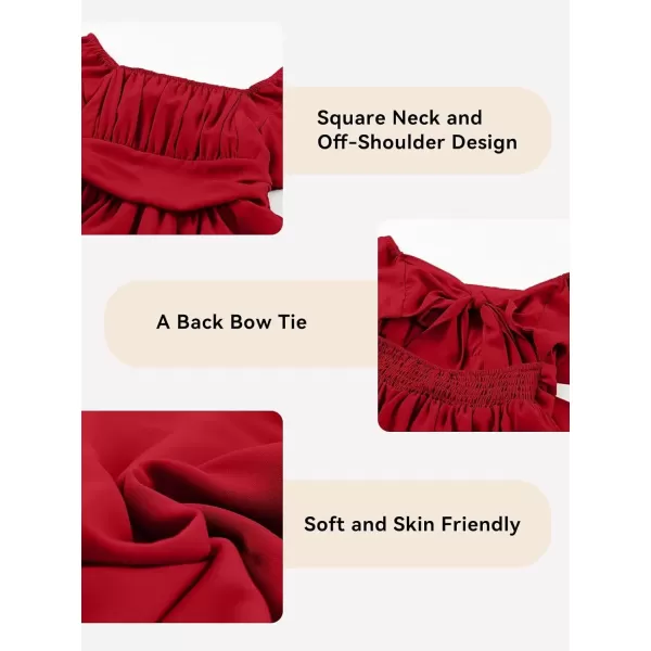 Girls Elegant Ruffle Short Sleeve Back Tie Dresses 6-13 Years Old
