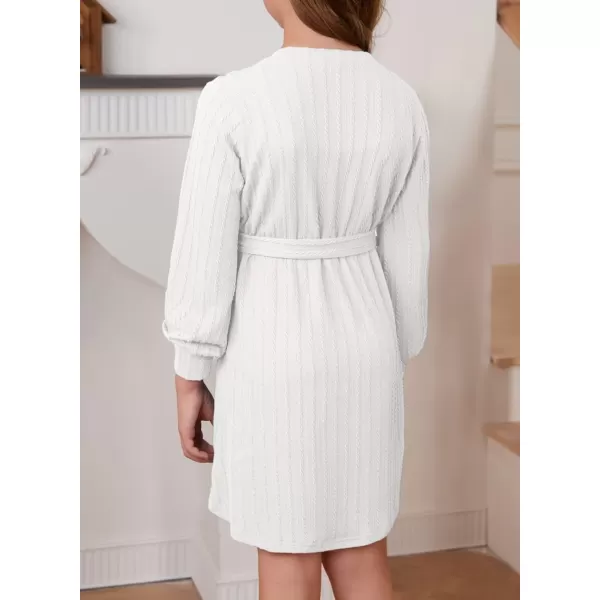 Girls Fall Long Sleeve Textured Dress Casual Crewneck Belted A Line Dresses 7-15 Years