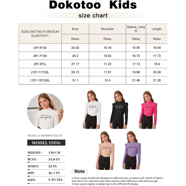 Girls Long Sleeve Ruffle Trim Tee Tops Mock Neck Ribbed Knit Blouse Shirts 4-13 Years