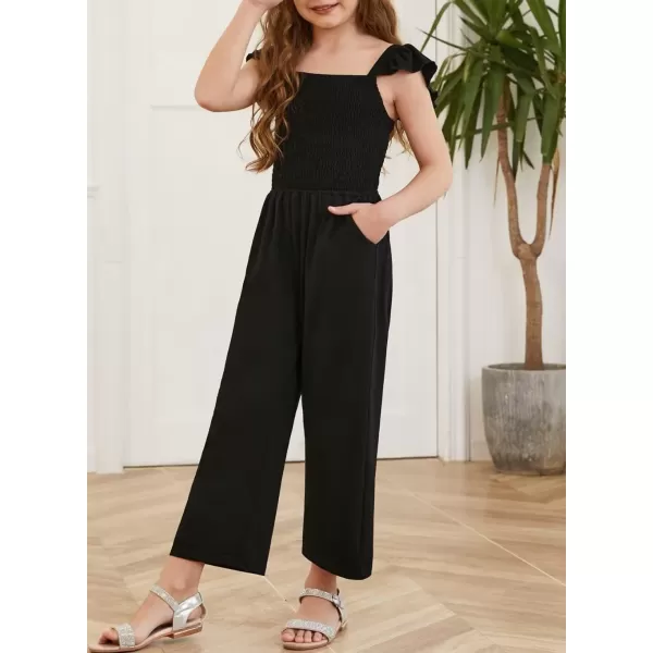 Girls Romper Summer Ruffle Sleeveless Wide Leg Jumpsuit 6-15 Years