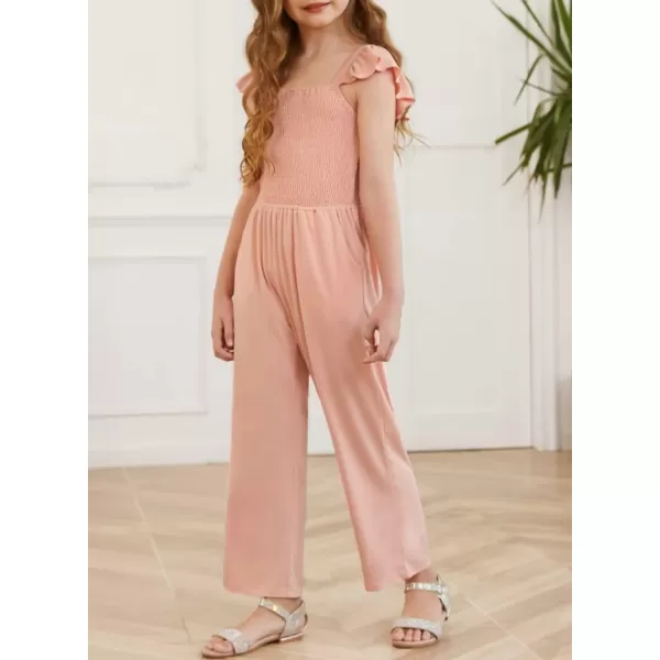 Girls Romper Summer Ruffle Sleeveless Wide Leg Jumpsuit 6-15 Years