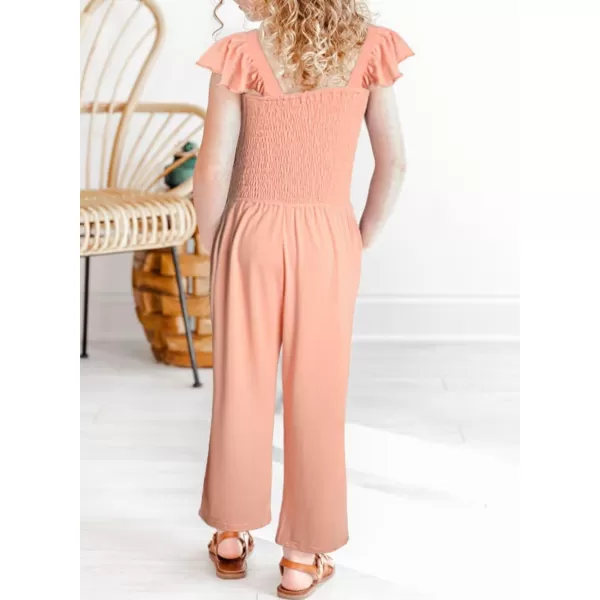 Girls Romper Summer Ruffle Sleeveless Wide Leg Jumpsuit 6-15 Years