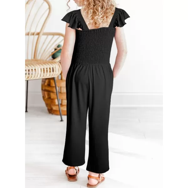 Girls Romper Summer Ruffle Sleeveless Wide Leg Jumpsuit 6-15 Years