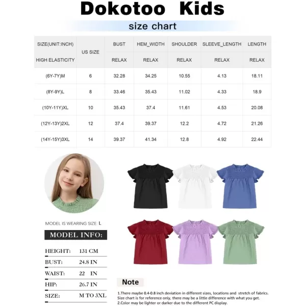 Girls Shirts Pleated Crewneck Ruffled Short Sleeve Tops Cute Swiss Dot Blouse