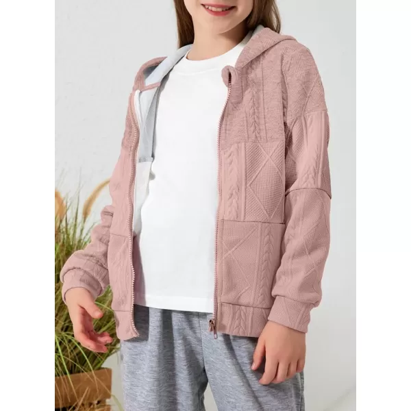 Girls Spring Tops Hoodie Fashion Color Block Zip Up Long Sleeve Hoodies Sweatshirts