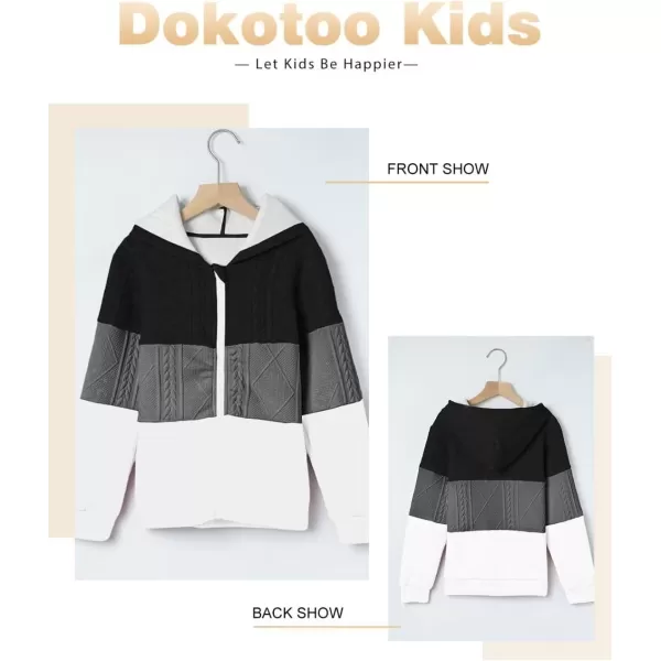 Girls Spring Tops Hoodie Fashion Color Block Zip Up Long Sleeve Hoodies Sweatshirts