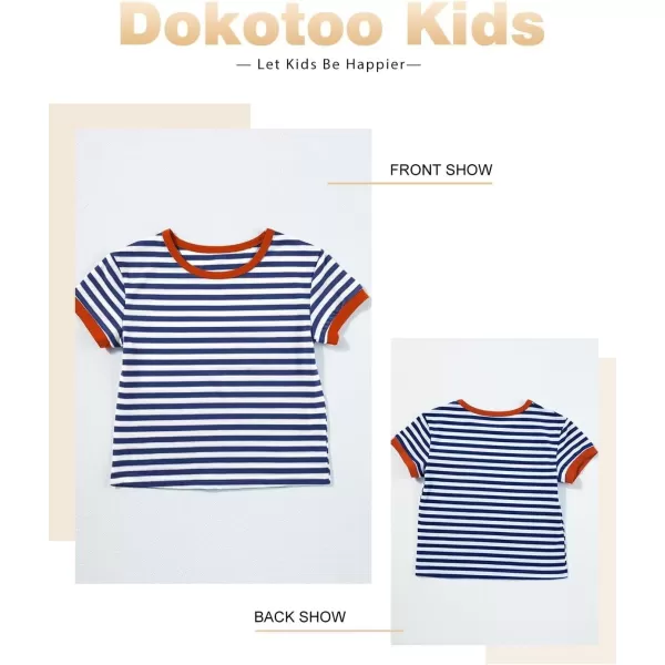 Girls Striped Color Block Short Sleeve T Shirts Casual Crewneck Summer Cute Tee Tops 4-13 Years
