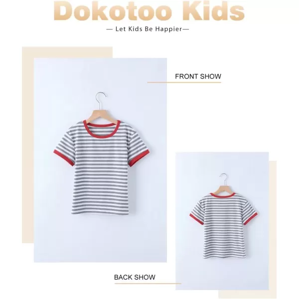 Girls Striped Color Block Short Sleeve T Shirts Casual Crewneck Summer Cute Tee Tops 4-13 Years