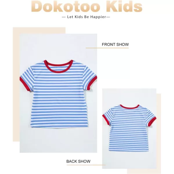 Girls Striped Color Block Short Sleeve T Shirts Casual Crewneck Summer Cute Tee Tops 4-13 Years