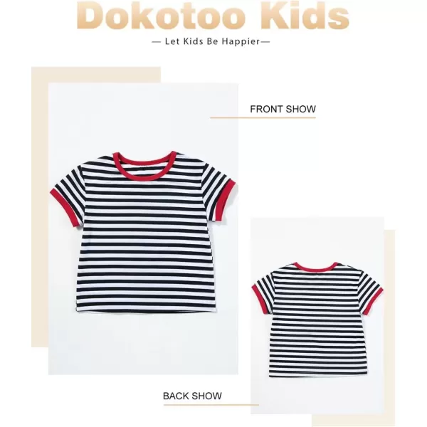 Girls Striped Color Block Short Sleeve T Shirts Casual Crewneck Summer Cute Tee Tops 4-13 Years