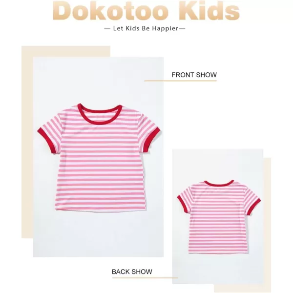 Girls Striped Color Block Short Sleeve T Shirts Casual Crewneck Summer Cute Tee Tops 4-13 Years